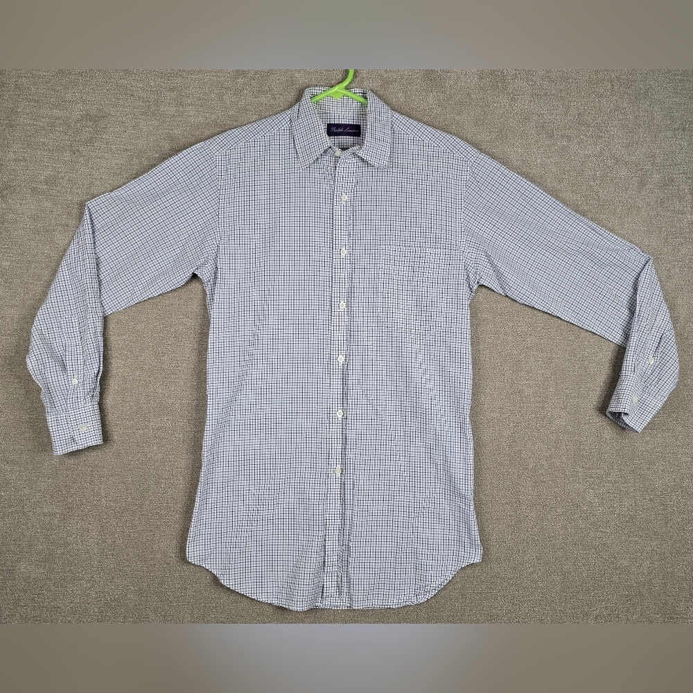 Ralph Lauren Purple Label Button Shirt Sz SMALL ASTON Tattersall MADE IN ITALY